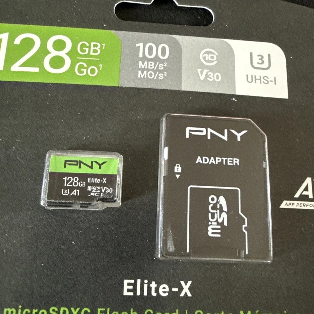 PNY Elite-X 128GB MicroSDXC Memory Card 100MB/s U3 V30 A1 4K Video Android New
